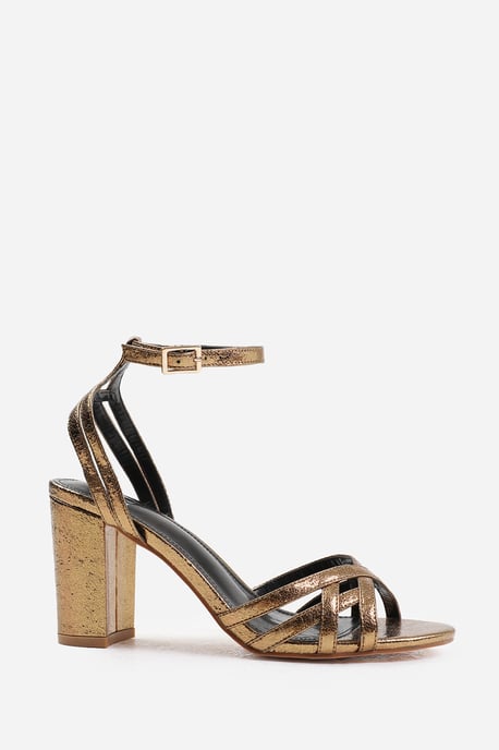 Wheres That From Womens 'Erin' Mid Block Heel With Cross Over Strap Detailing