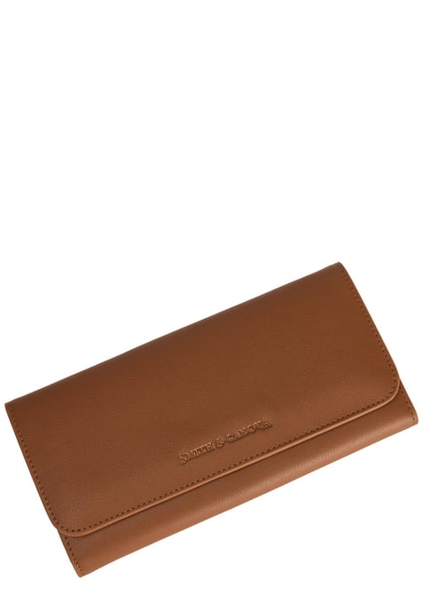 Leather Long Flap Over Closing Purse