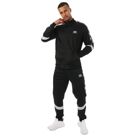 Men's Umbro Diamond Taped Tricot Track Top in Black