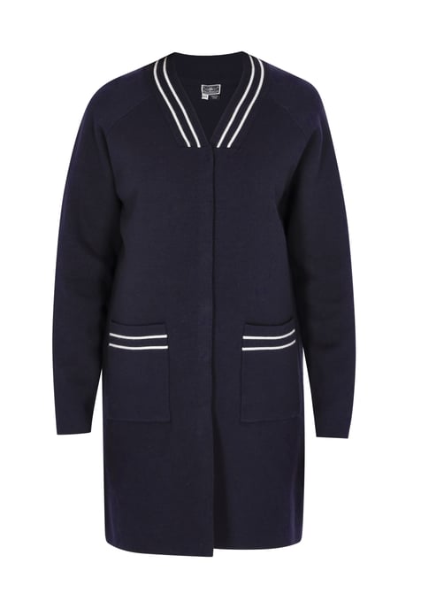Dreimaster Cardigan Damen Marine Weiss Streifen - Image 1