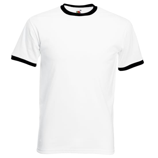 Fruit Of The Loom Herren Ringer T-Shirt (Weiß/Schwarz) - Image 1