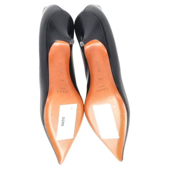 Celine V-Ausschnitt Spitz-Zehen-Pumps aus schwarzem Leder - Image 6