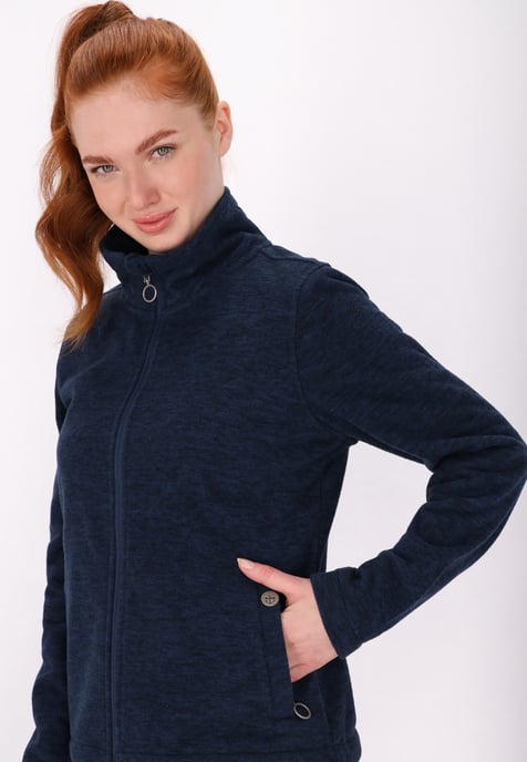 Dreimaster Fleecejacke Damen Marine Melange - Image 5