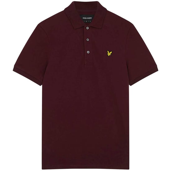 Lyle & Scott Einfarbiges Poloshirt in Burgund - Image 3