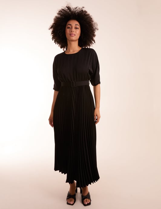 Pleated Dress With Belt