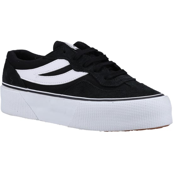 Superga 3041 Revolley Colorblock Platform Leder Damen Schwarz/Weiß Turnschuhe - Image 1