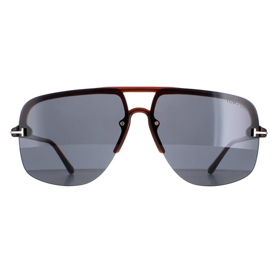 Tom Ford Aviator Herren Glänzend Hellbraun Blau Grau Hugo 02 FT1003 - Image 1