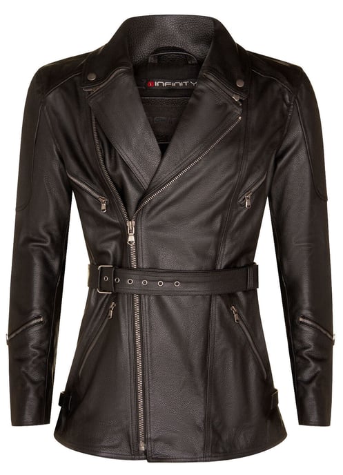 Cross Zip Mid-Length CE Armour Biker Jacket