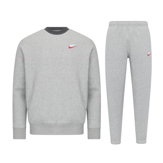 Nike Sportswear Herren Club Fleece Crew Trainingsanzug Grau - Image 1