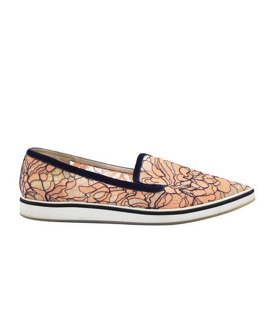 Nicholas Kirkwood Alona Schnür-Spitze Loafer aus orangefarbenem Nylon - Image 1