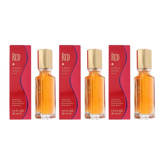 Giorgio Beverly Hills Red Eau de Toilette 30ml Spray For Her x 3