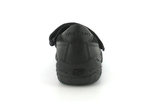 Neue Mädchen Schwarze Leder Skechers Schule Schuhe mit Klettverschluss - Image 4