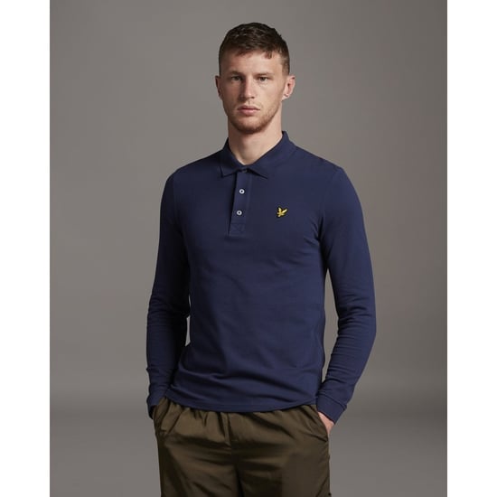 Lyle & Scott Langärmeliges Poloshirt in Navy - Image 1