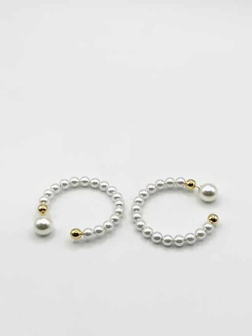 Faux Pearl Hoop Earrings