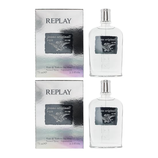 Replay Jeans Original For Him Eau De Toilette 75ml x 2