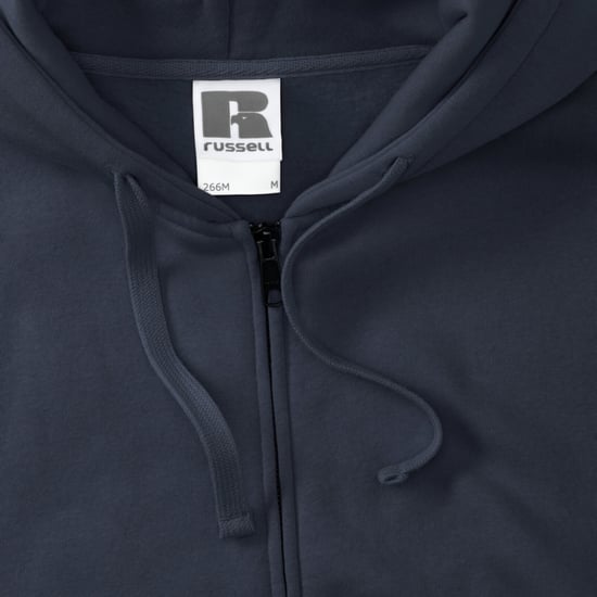 Russell Mens Authentic Full Zip Hooded Sweatshirt / Hoodie (Convoy Grau) - Image 4