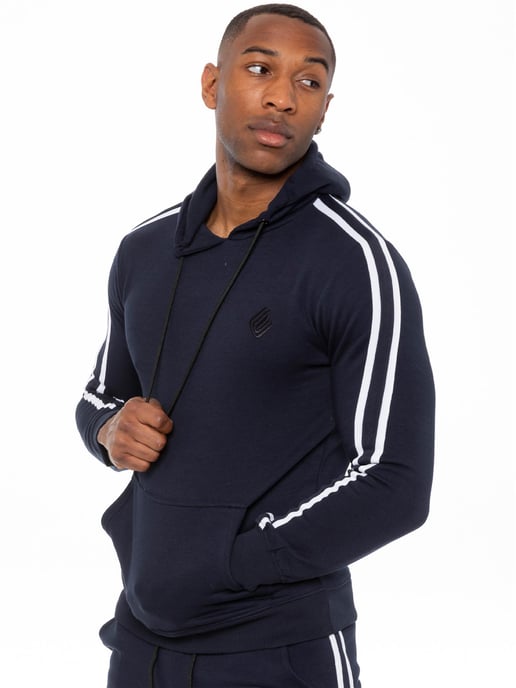 Enzo | Herren Pullover Tape Hoodie Trainingsanzug Set - Navy - Image 3