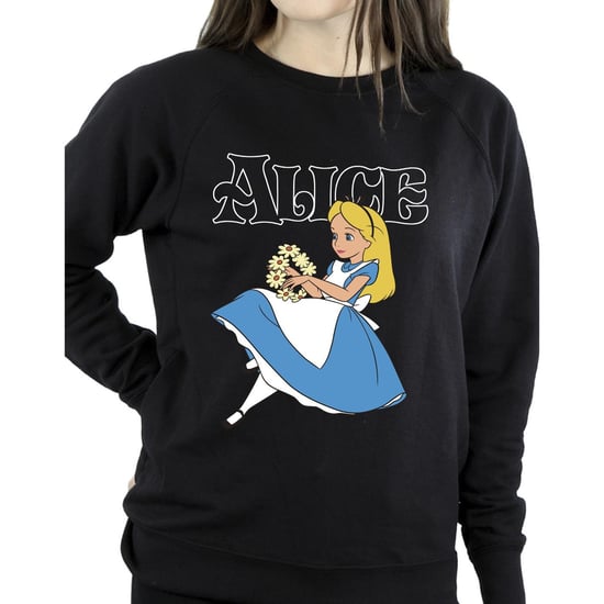 Disney Womens/Ladies Alice In Wonderland Flowers Sweatshirt (Black)