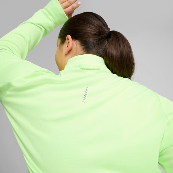 PUMA RUN Womens Grid Fleece Half-Zip Top