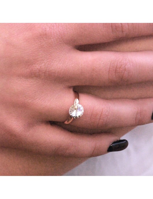 Acacia One Size Ring - Rose Gold und Kristall - Image 6