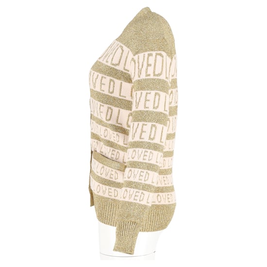 Gucci Loved Oversized Lurex-Cardigan aus goldener Wolle - Image 5