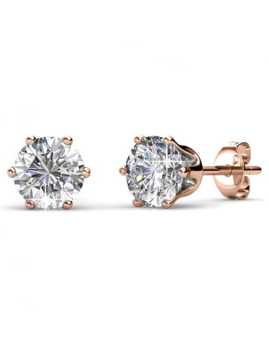 Geburtsstein April Ohrringe - Rose Gold und Kristall - Image 1