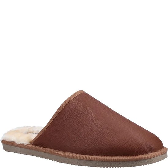 Hush Puppies Herren Coady Leder Hausschuhe (Tan) - Image 1