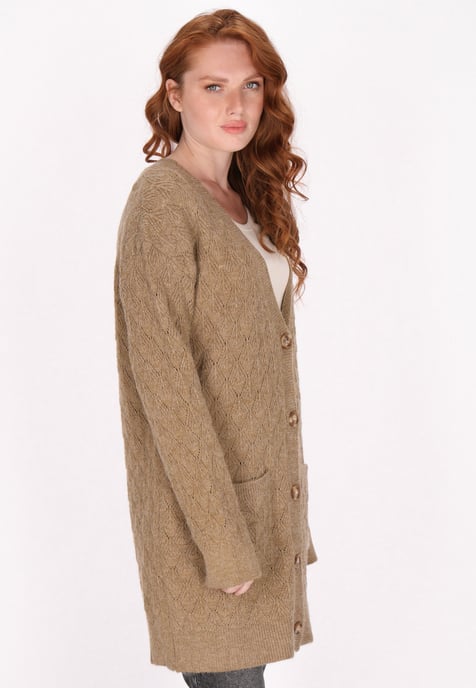 Dreimaster Cardigan Damen Braun Beige - Image 3