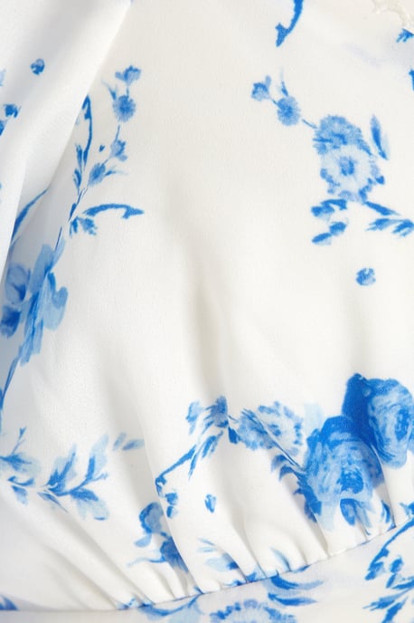 Blue Floral Crop Top