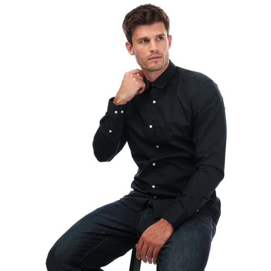 Chemise Joe manches longues Jack Jones Pour Homme en Bleu Marine - Image 4