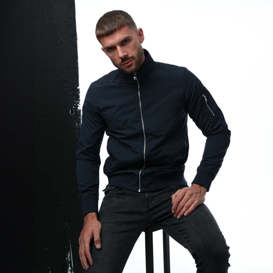 Jack and Jones Herren Mash Harrington Jacke in Marineblau - Image 4