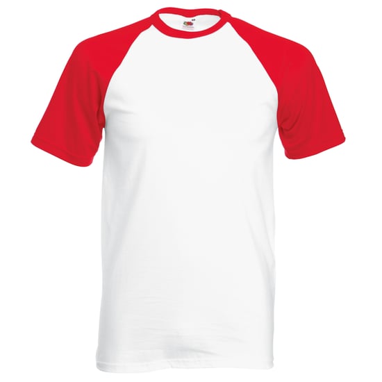 Fruit Of The Loom Herren Kurzarm Baseball T-Shirt (Weiß/Rot) - Image 1