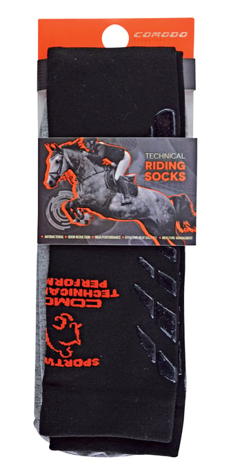 COMODO - Femme Chaussettes Equitation | Chaussettes Hautes Longues pour Eté - Noir - Image 2
