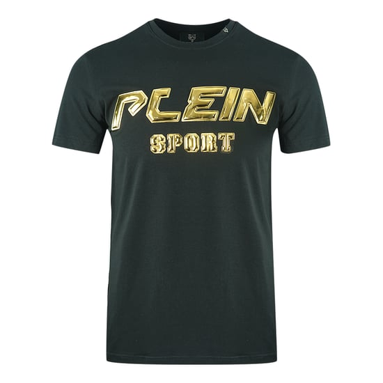 Plein Sport Gold Logo Schwarzes T-Shirt - Image 1