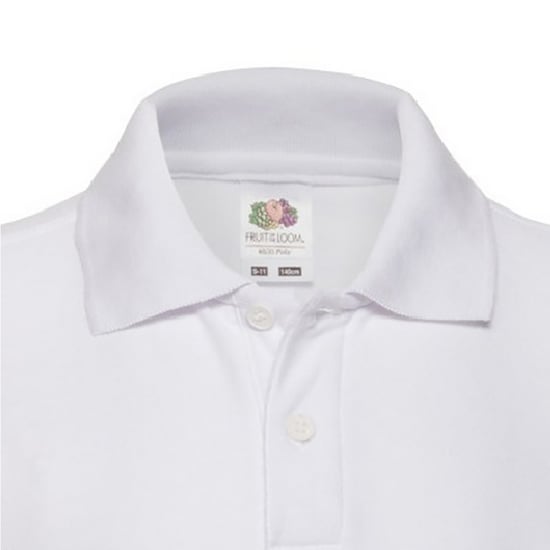 Fruit of the Loom - Poloshirt für Kinder kurzärmlig (Weiß) - Image 3