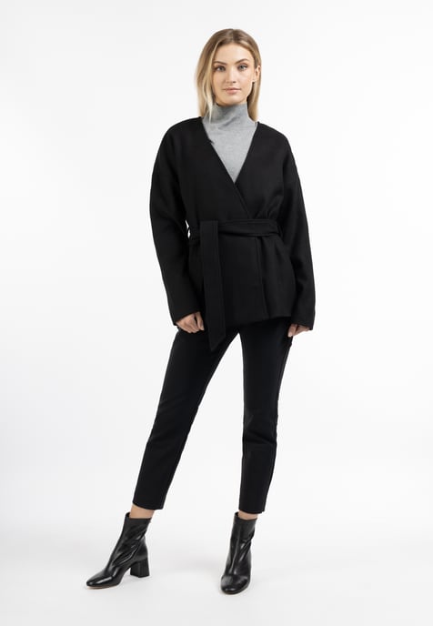 Dreimaster Übergangsjacke aus Wollgemisch Damen schwarz - Image 2