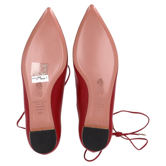 Aquazzura Christhy Schnür-Ballerinas aus rotem Leder - Image 6