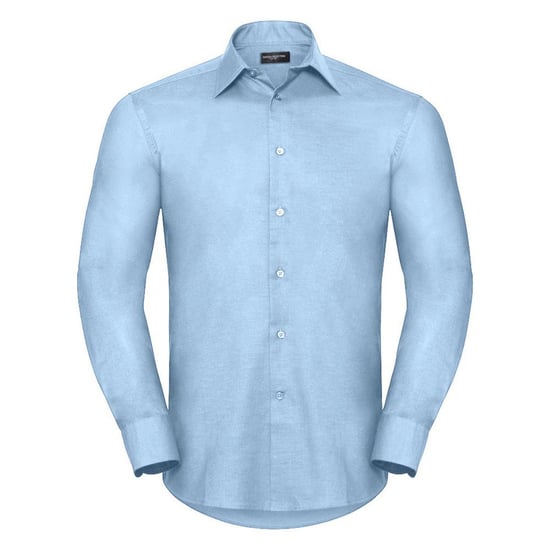 Russell Collection Mens Long Sleeve Easy Care Tailored Oxford Shirt (Oxford Blue)