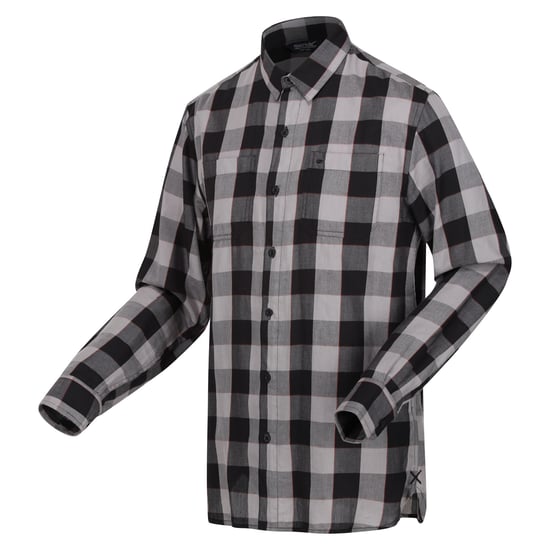 Regatta Mens Lance Checked Shirt (Dark Grey/Black)