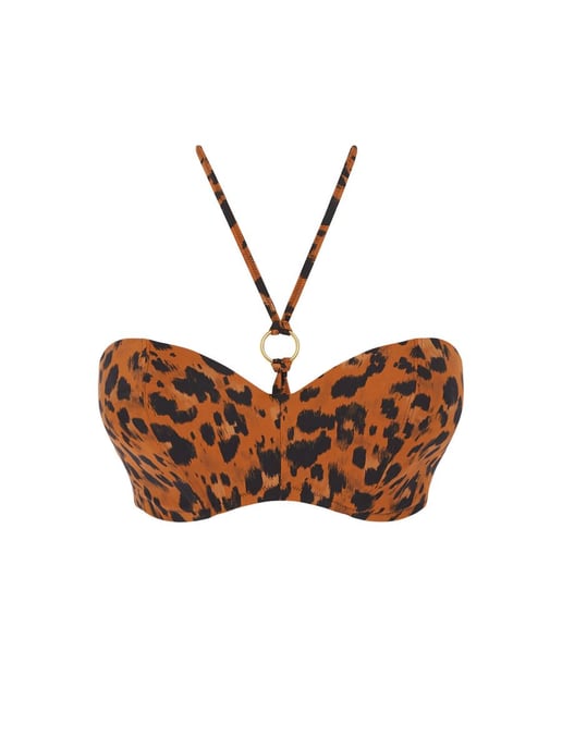 Roar Instinct Bandeau Bikini Top Leopard - Image 1