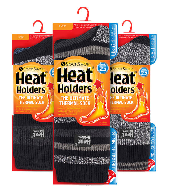 HEAT HOLDERS - 3er Pack Multipack Herren Thermosocken für den Winter - Block Stripe - Image 2