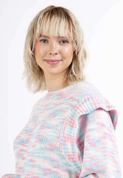 Mymo Strickpullover Damen Rosa Mehrfarbig - Image 5