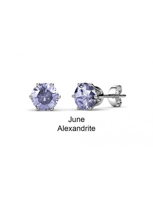 Geburtsstein Juni Ohrringe - Silber und Lila - Image 3