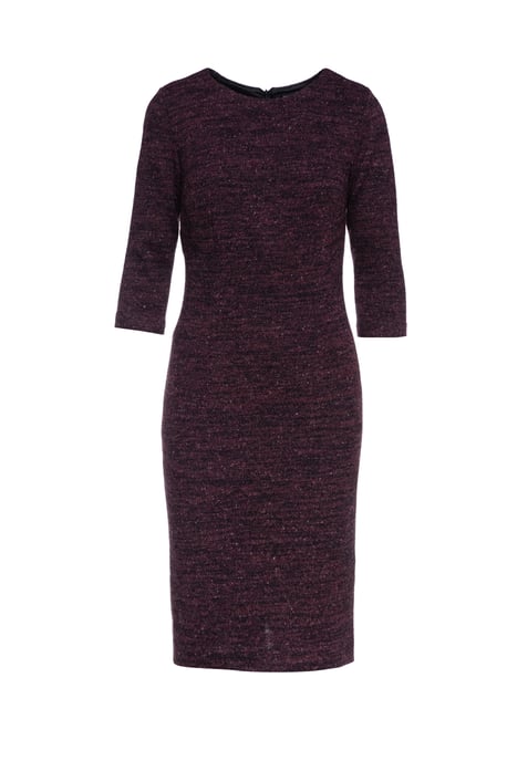 Woollen Aubergine Winter Fitted Dress