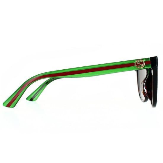Lunettes de soleil Gucci GG0702SKN 003 Havana avec gradient vert et brun rouge - Image 4
