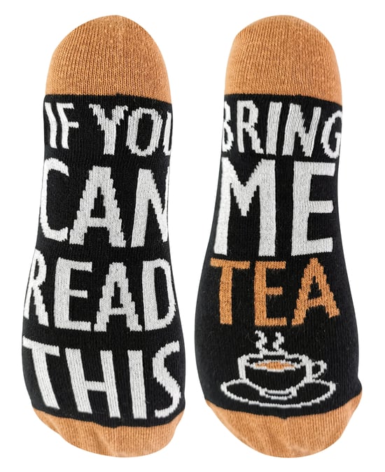 Wenn du diese Socken lesen kannst, bring mir Tee Socken - Image 1