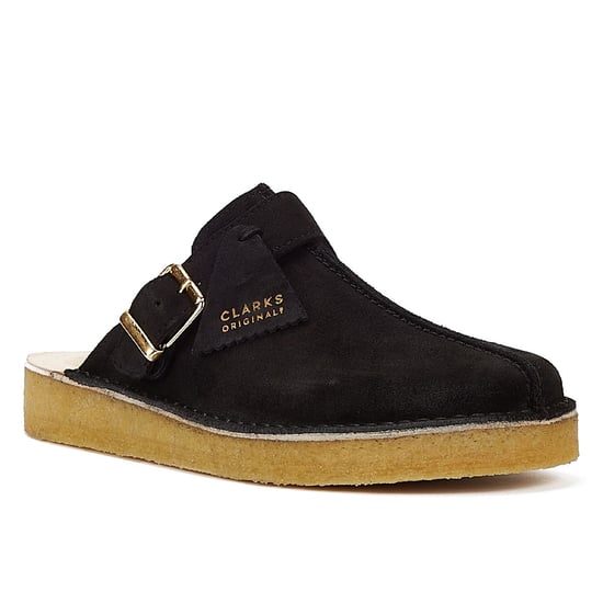 Clarks Trek Mule Wildleder Herren Schwarz Sandalen - Image 2