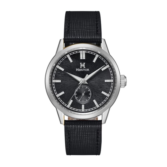 Heritor Automatic Argento Leather-Band Watch