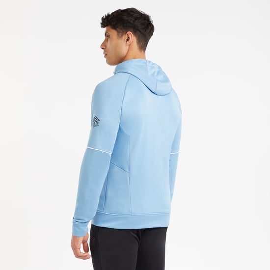 Umbro Mens Pro Training Full Zip Hoodie (Allure/Brilliant White)