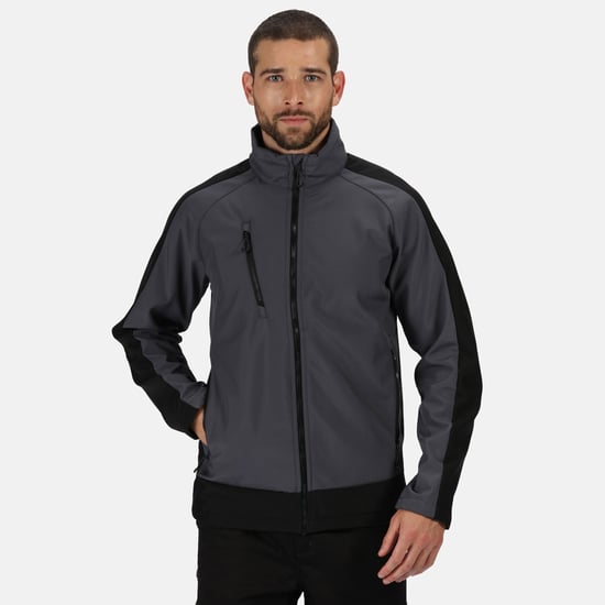 Regatta Mens Contrast 3 Layer Softshell Full Zip Jacke - Image 4